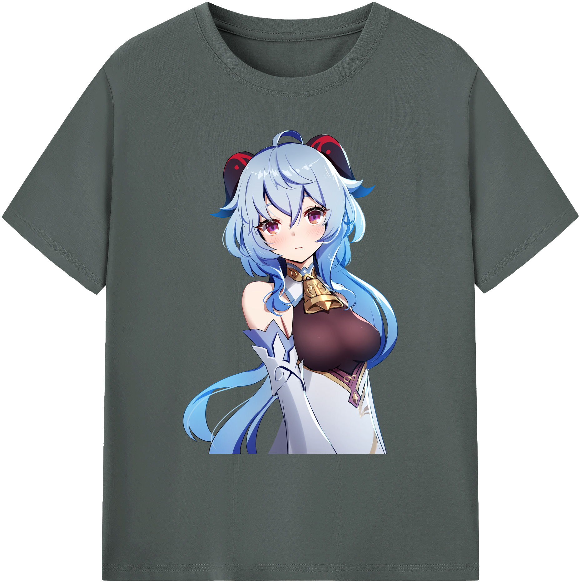 げんし神 甘雨 かんう genshin Ganyu 綿100％ メンズ半袖Tシャツ｜肌触りやわらか＆通気性